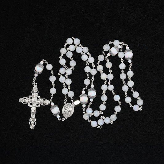 Rainbow Moonstone Opal Rosary