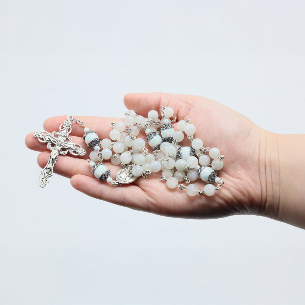 Rainbow Moonstone Opal Rosary