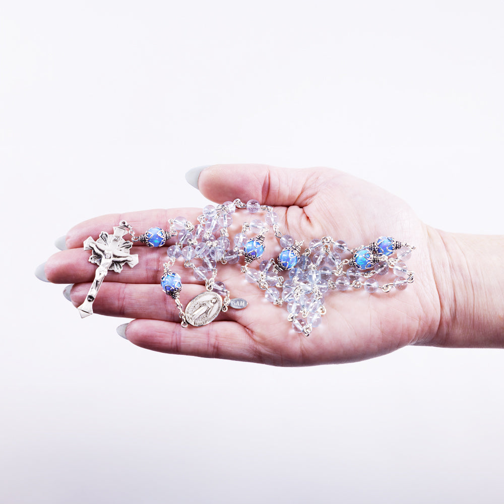 Blue Topaz & Opal Rosary (6mm)