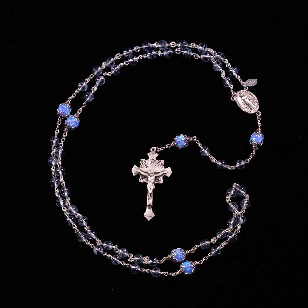 Blue Topaz & Opal Rosary (6mm)