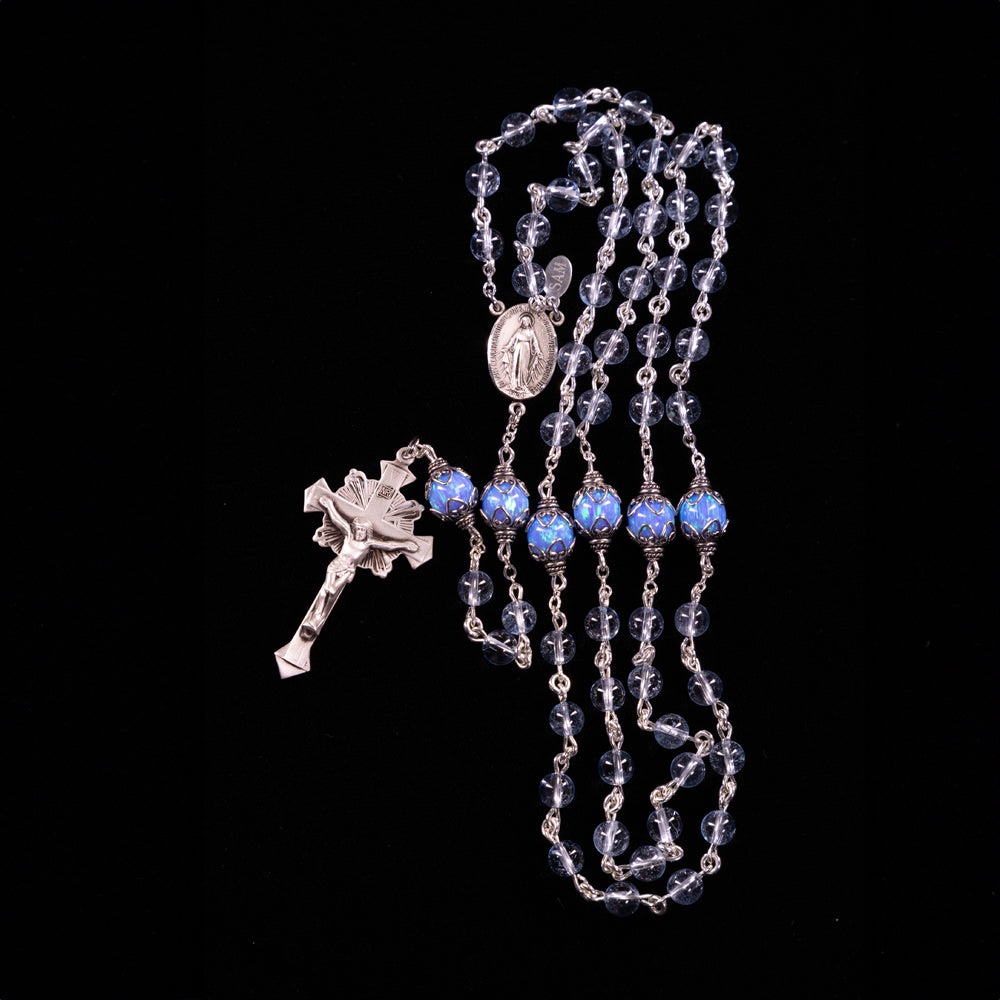 Blue Topaz & Opal Rosary (6mm)