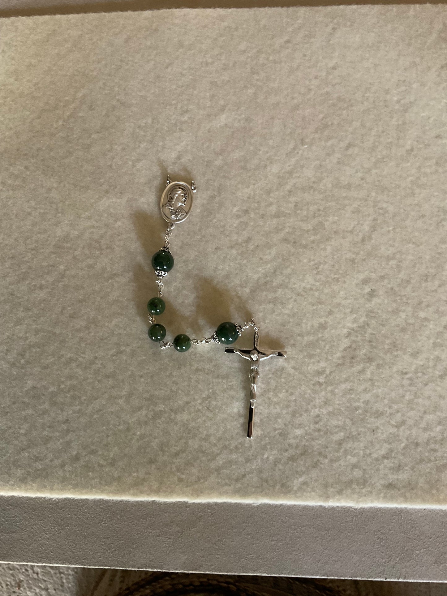 Custom Dark Green Jade Rosary