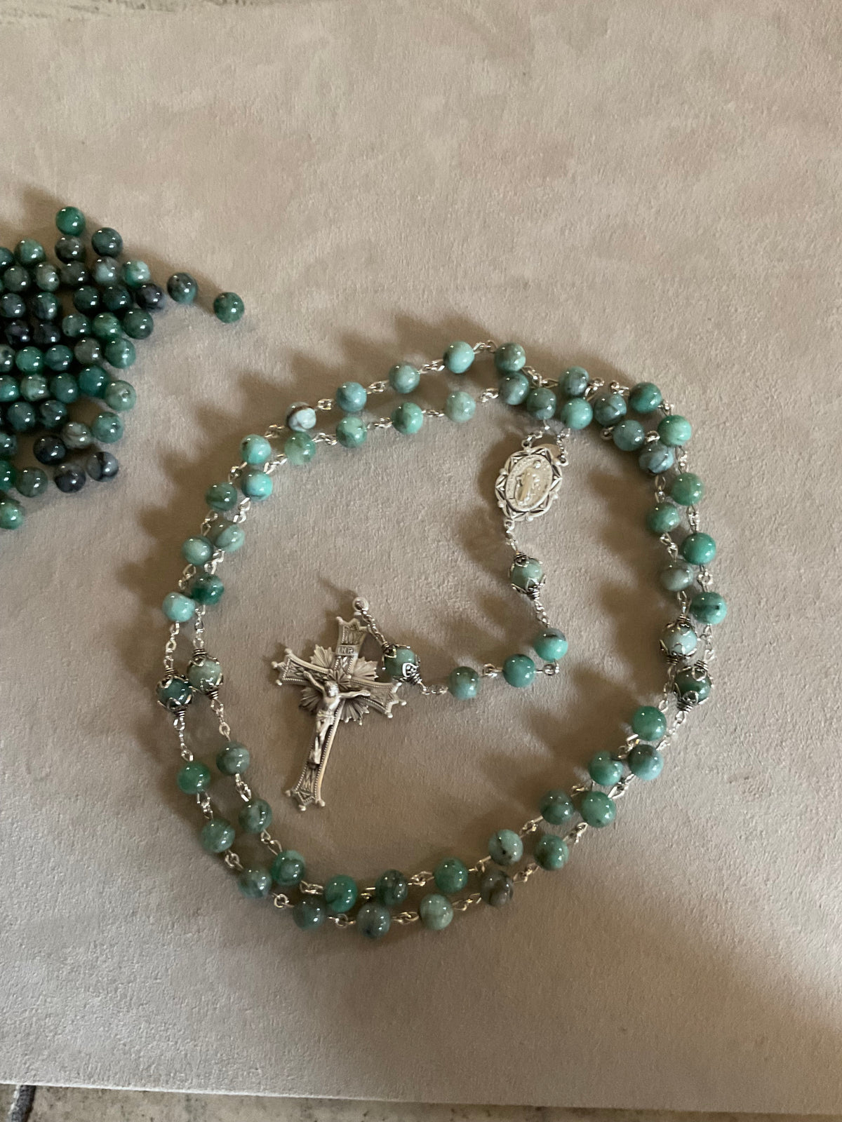 Handmade Emerald Rosary