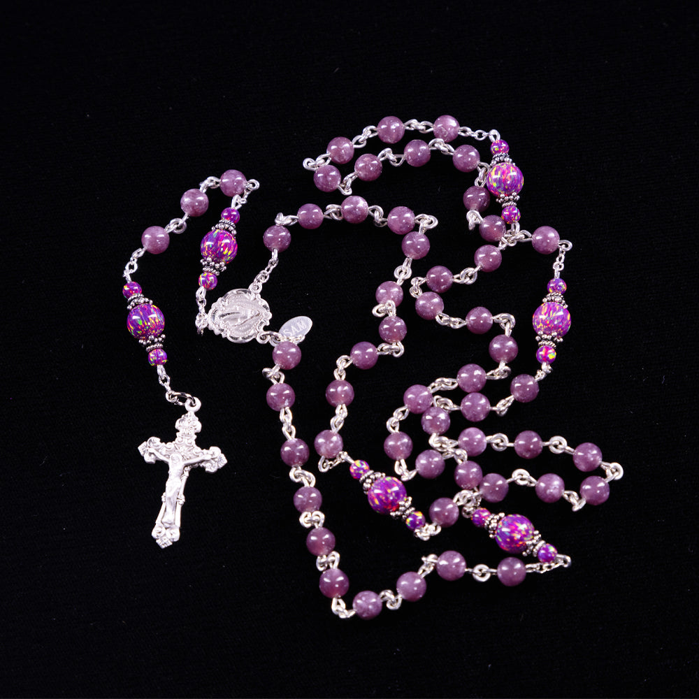 Lepidolite & Opal Rosary