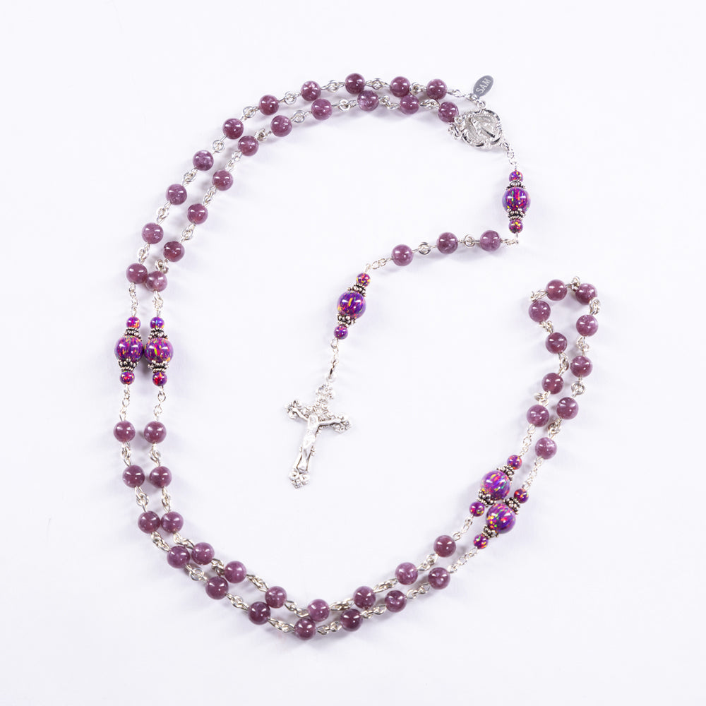 Lepidolite & Opal Rosary