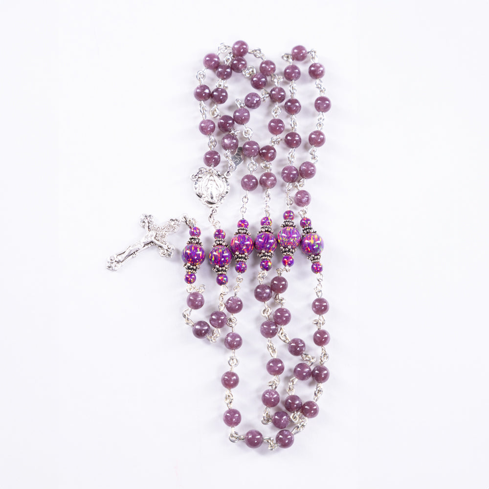 Lepidolite & Opal Rosary