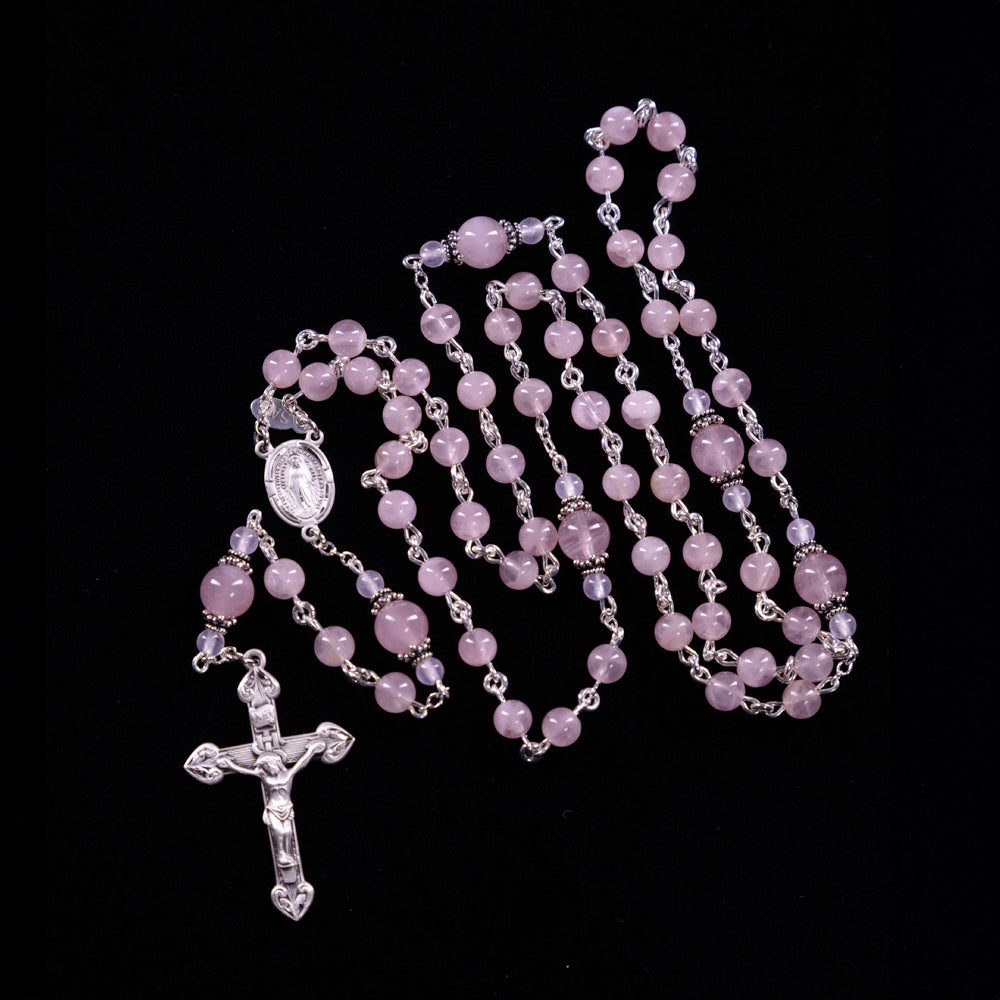 Madagascar Rose Quartz Rosary - 6mm
