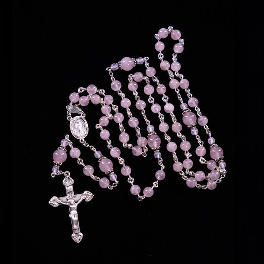 Madagascar Rose Quartz Rosary - 6mm