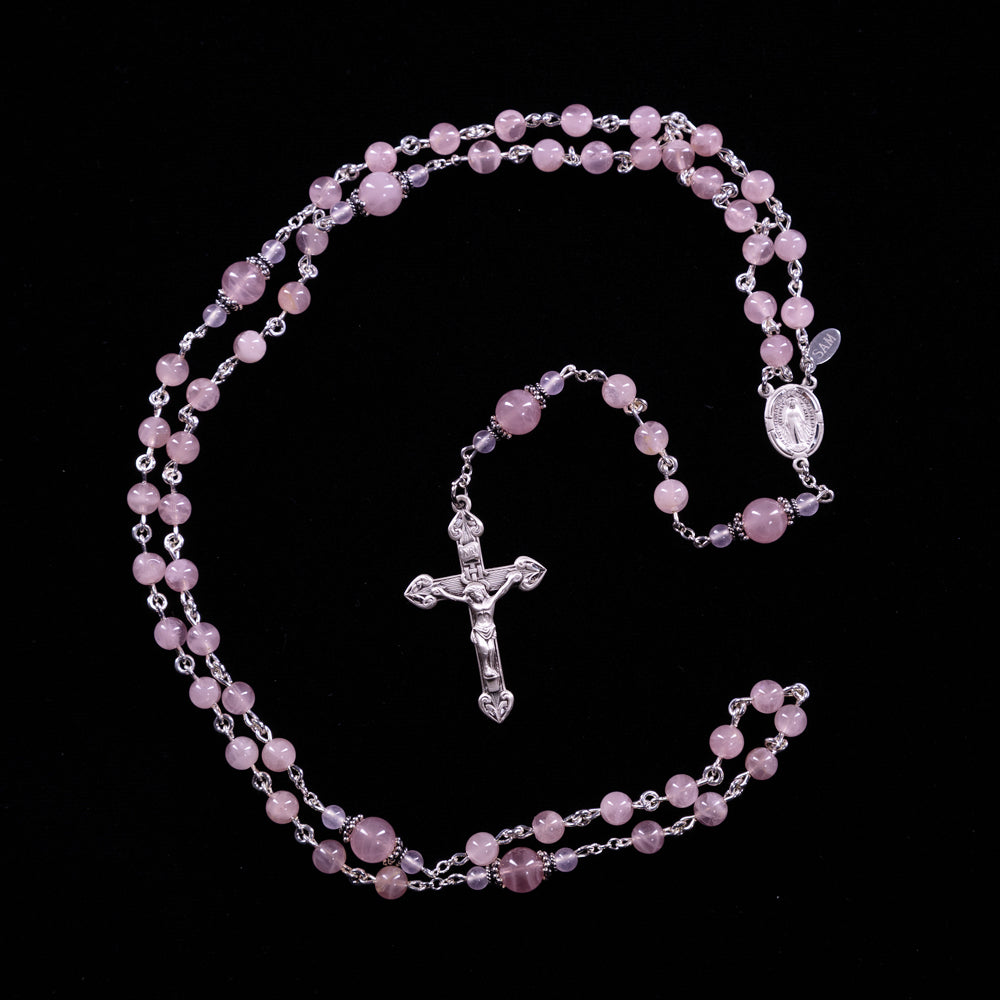 Madagascar Rose Quartz Rosary - 6mm