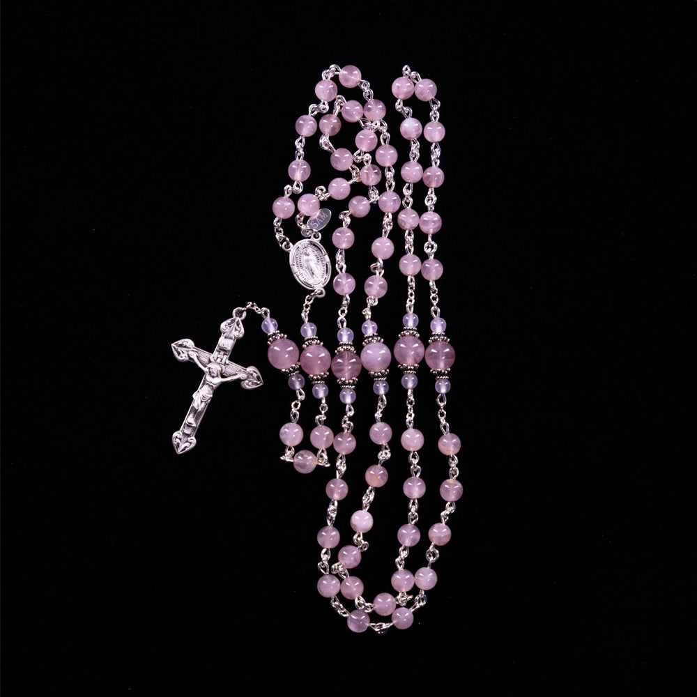 Madagascar Rose Quartz Rosary - 6mm