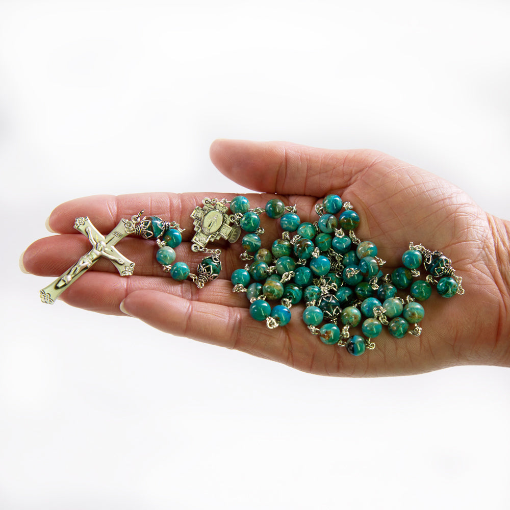 Blue Opaline Rosary