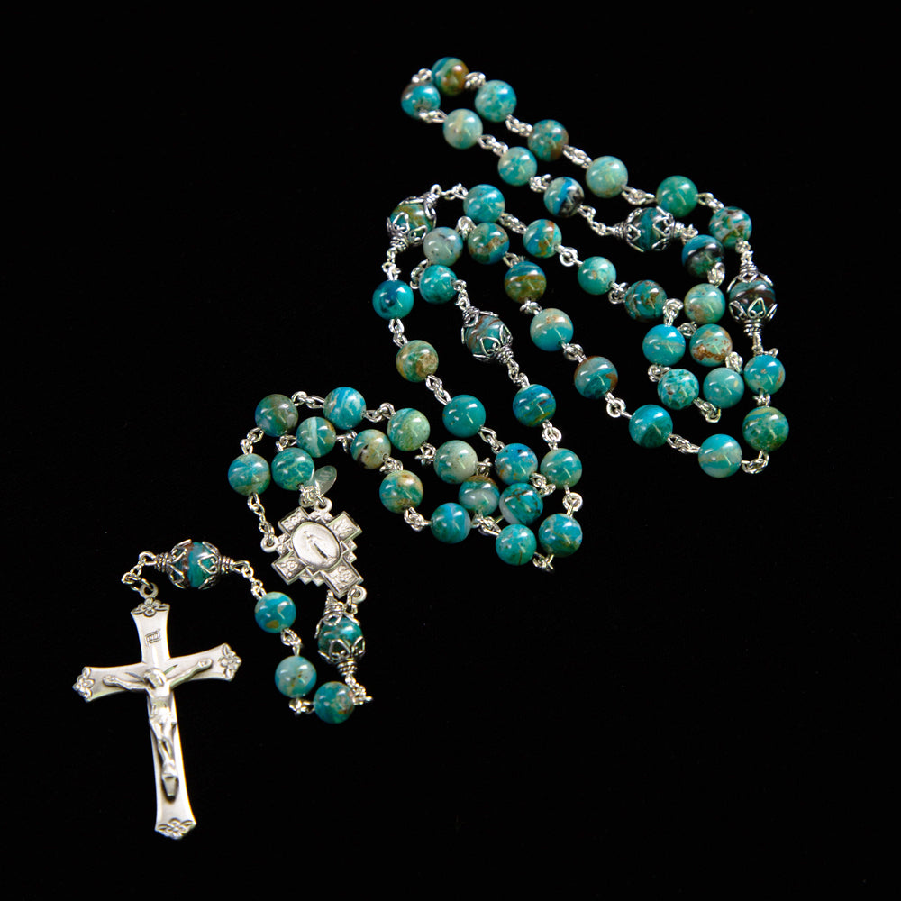 Blue Opaline Rosary