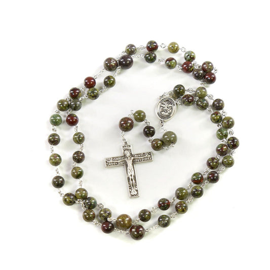 Dragon Blood Jasper Catholic Rosary for Men