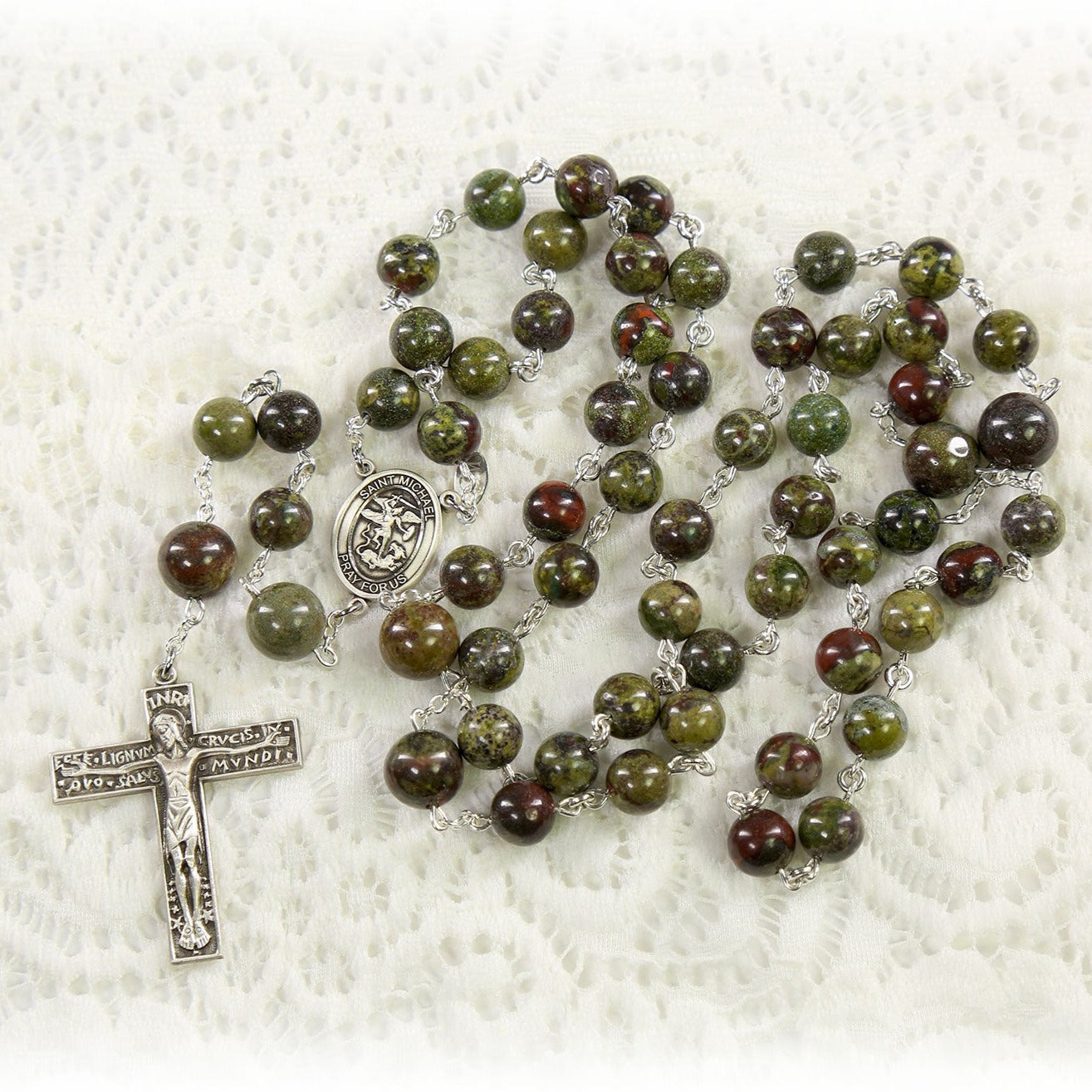 Dragon Blood Jasper Catholic Rosary for Men