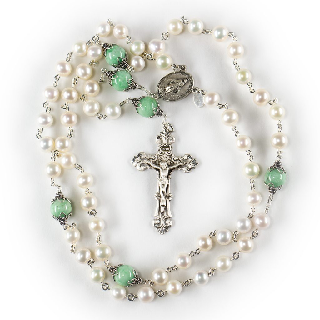 Pearl & Emerald Rosary