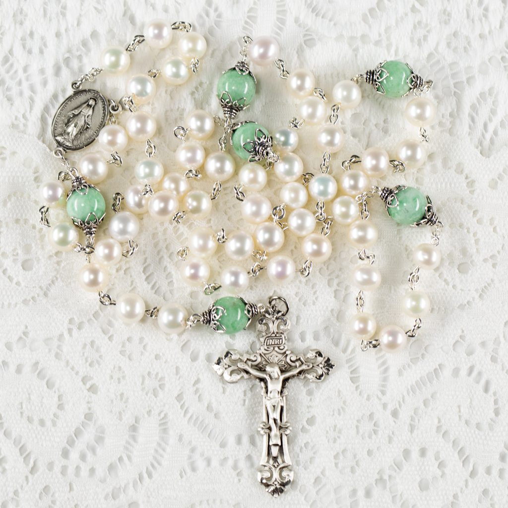 Pearl & Emerald Rosary