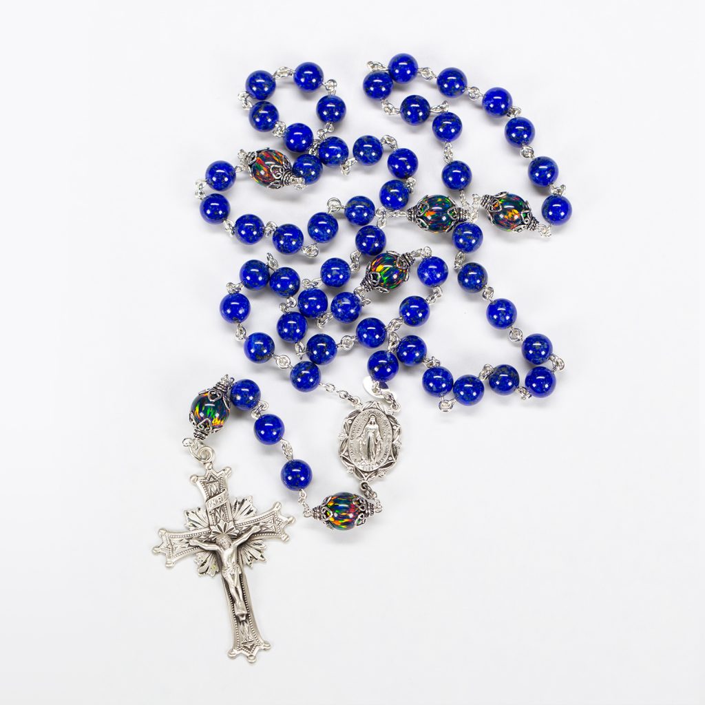 Lapis Lazuli & Fire Opal Rosary