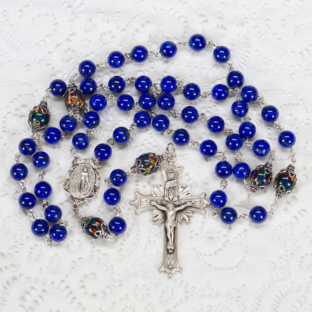 Lapis Lazuli & Fire Opal Rosary