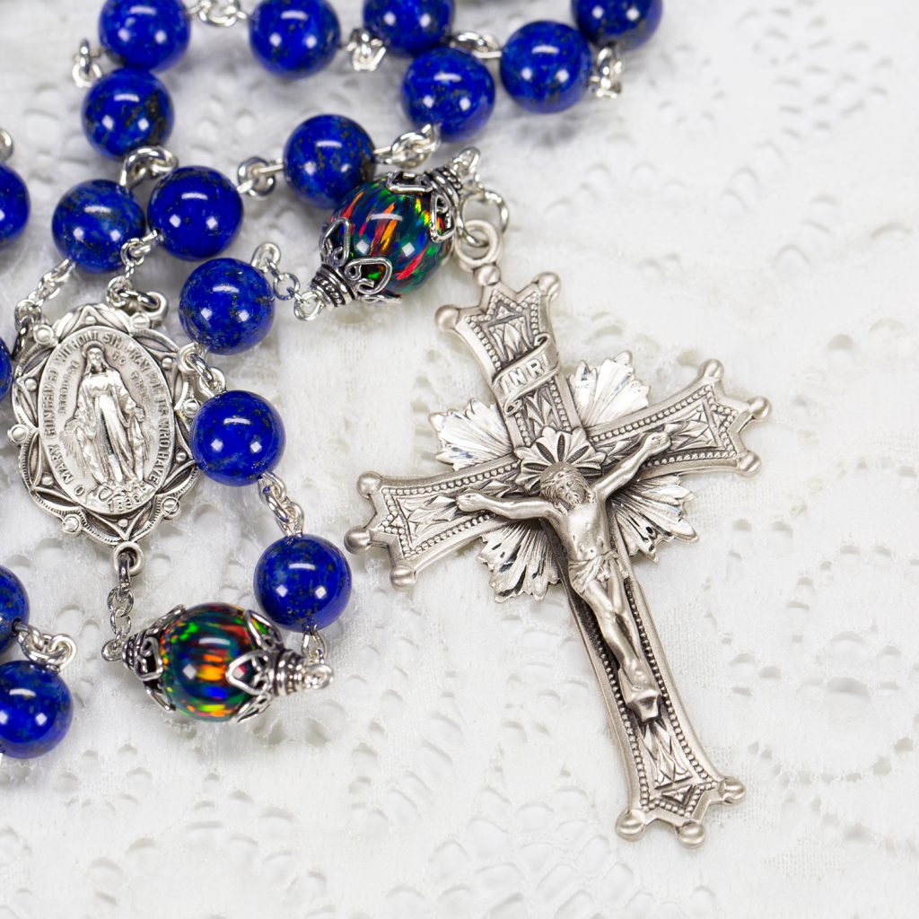 Lapis Lazuli & Fire Opal Rosary