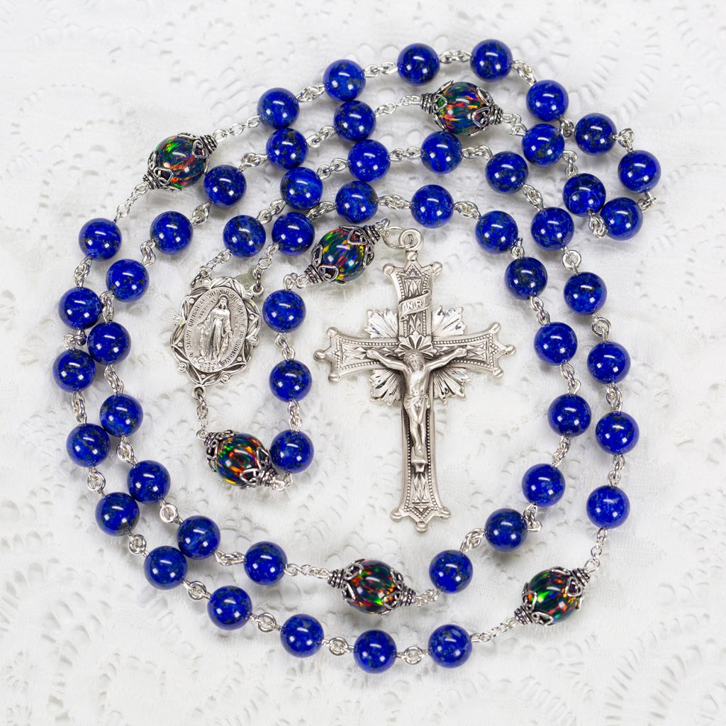 Lapis Lazuli & Fire Opal Rosary