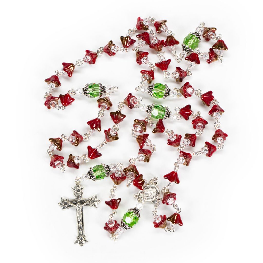 Christmas Bell Red Swarovski Rosary