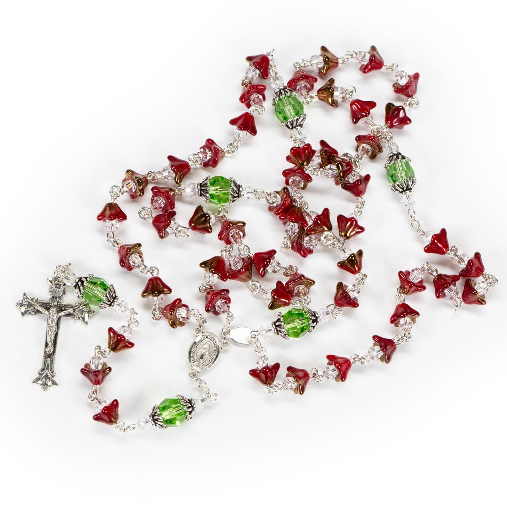 Christmas Bell Red Swarovski Rosary