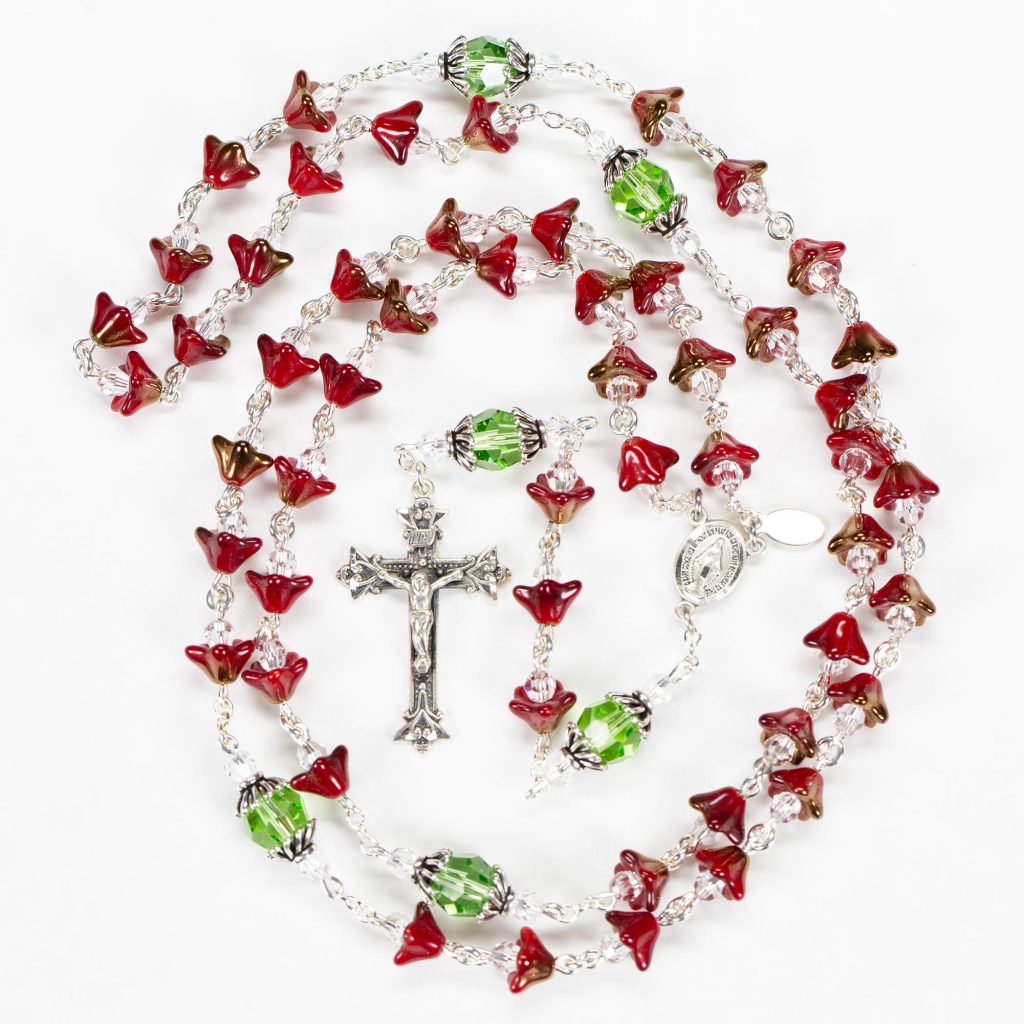 Christmas Bell Red Swarovski Rosary