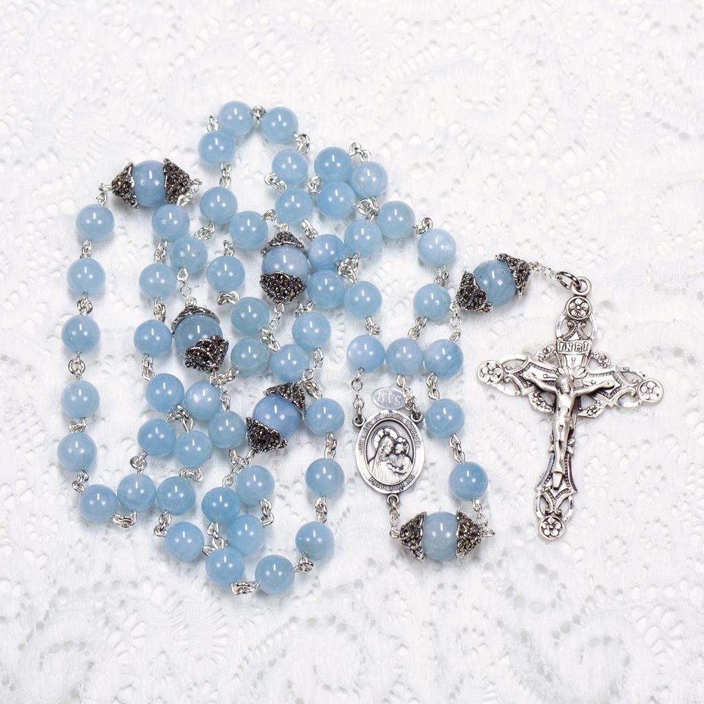 Blue Aquamarine Rosary