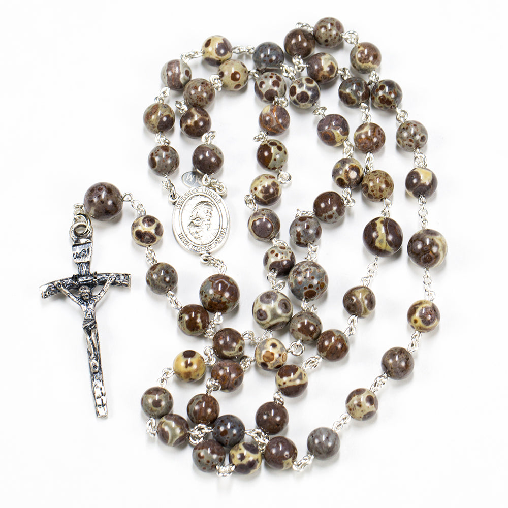 Handmade Rosary for Catholic Men with Jasper gemstones