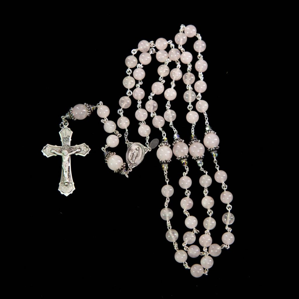 Rose Quartz Catholic Rosary | Handmade Rosaries