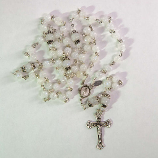 Rainbow Moonstone Rosary | Handmade Catholic Rosary