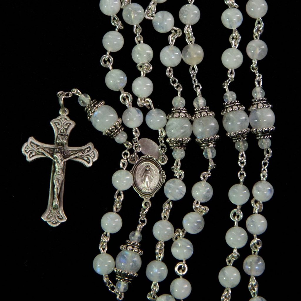 Rainbow Moonstone Rosary | Handmade Catholic Rosary