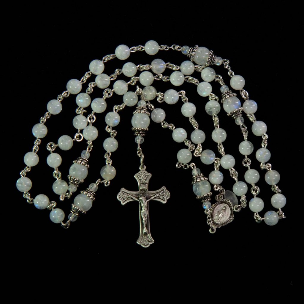 Rainbow Moonstone Rosary | Handmade Catholic Rosary