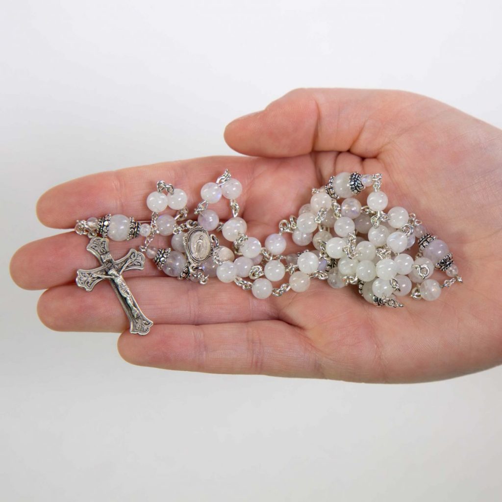 Rainbow Moonstone Rosary | Handmade Catholic Rosary