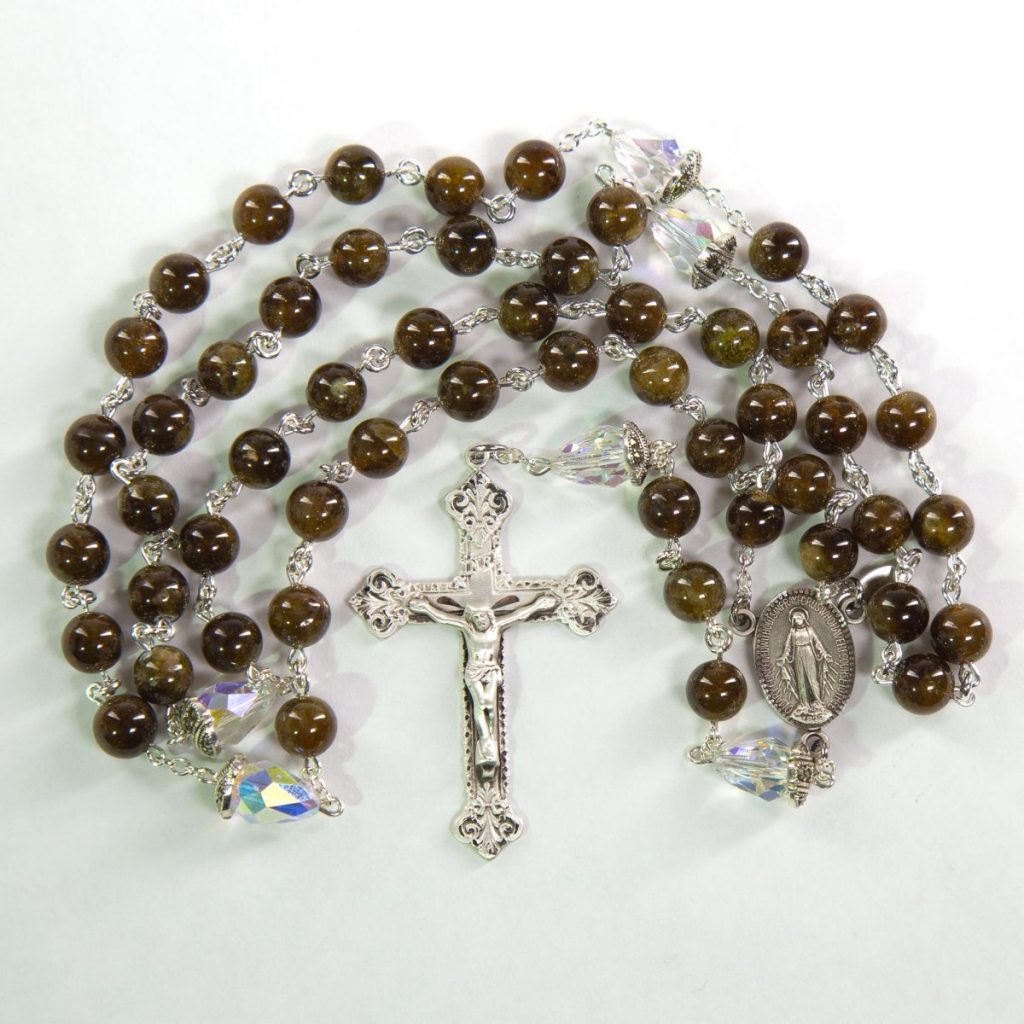Brown Garnet Mens Rosary | Handmade Catholic Rosary