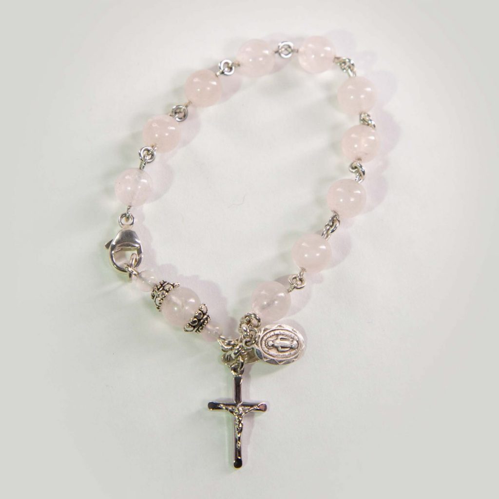 Rose Quartz Bracelet Rosary | Handmade Pocket Rosary