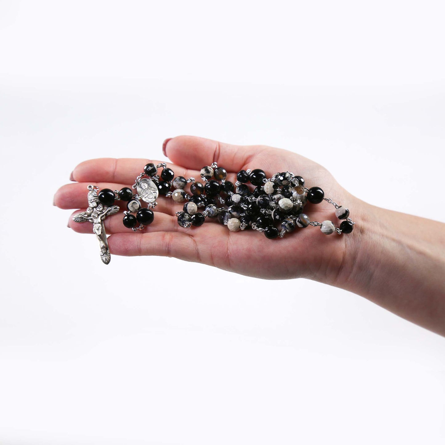 Black & White Agate Rosary