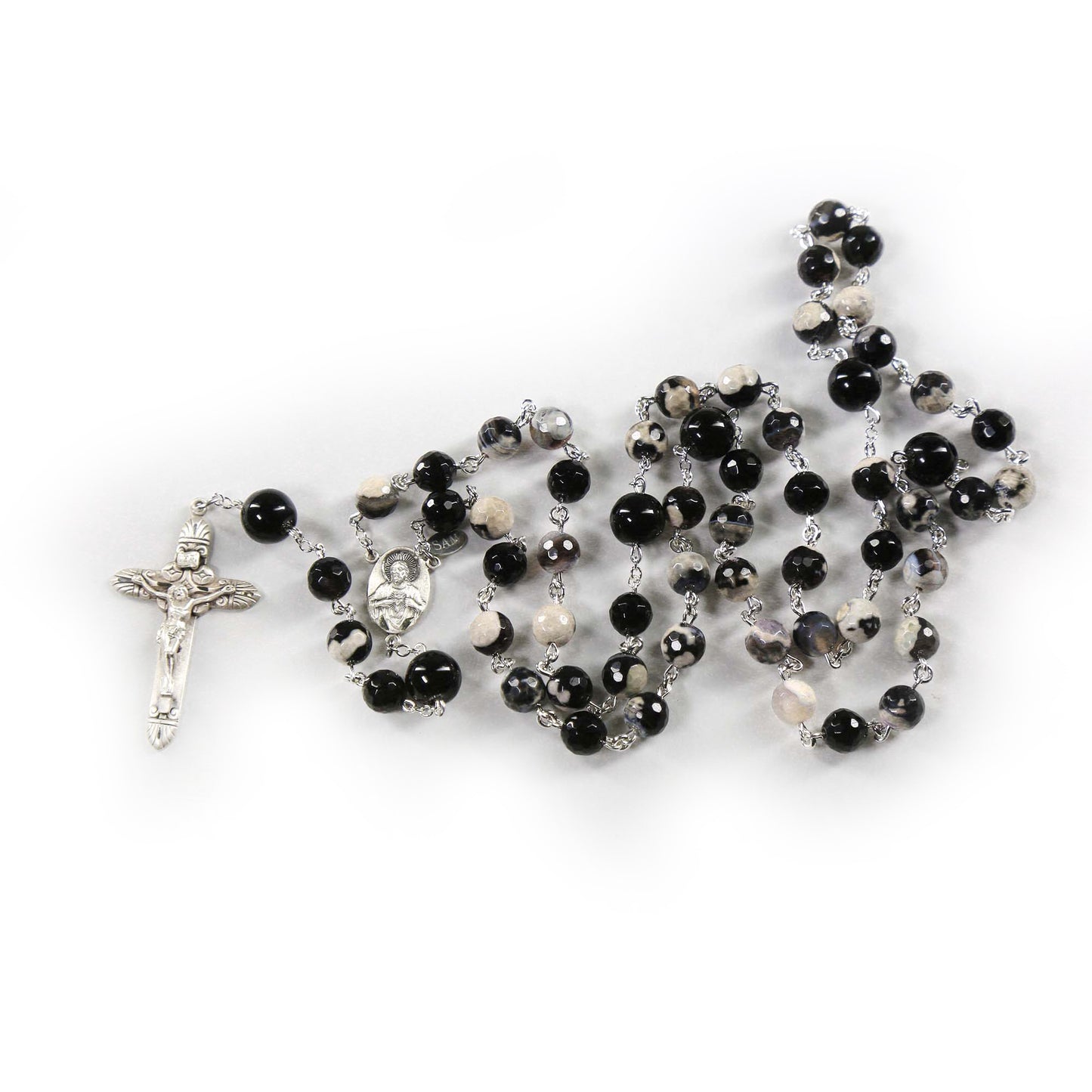 Black & White Agate Rosary