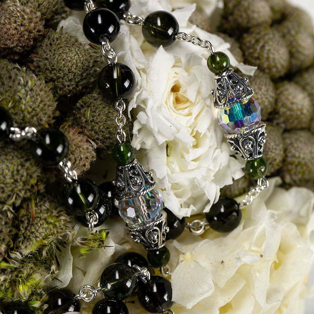 Green Tourmaline Gemstone Catholic Women's Rosary
