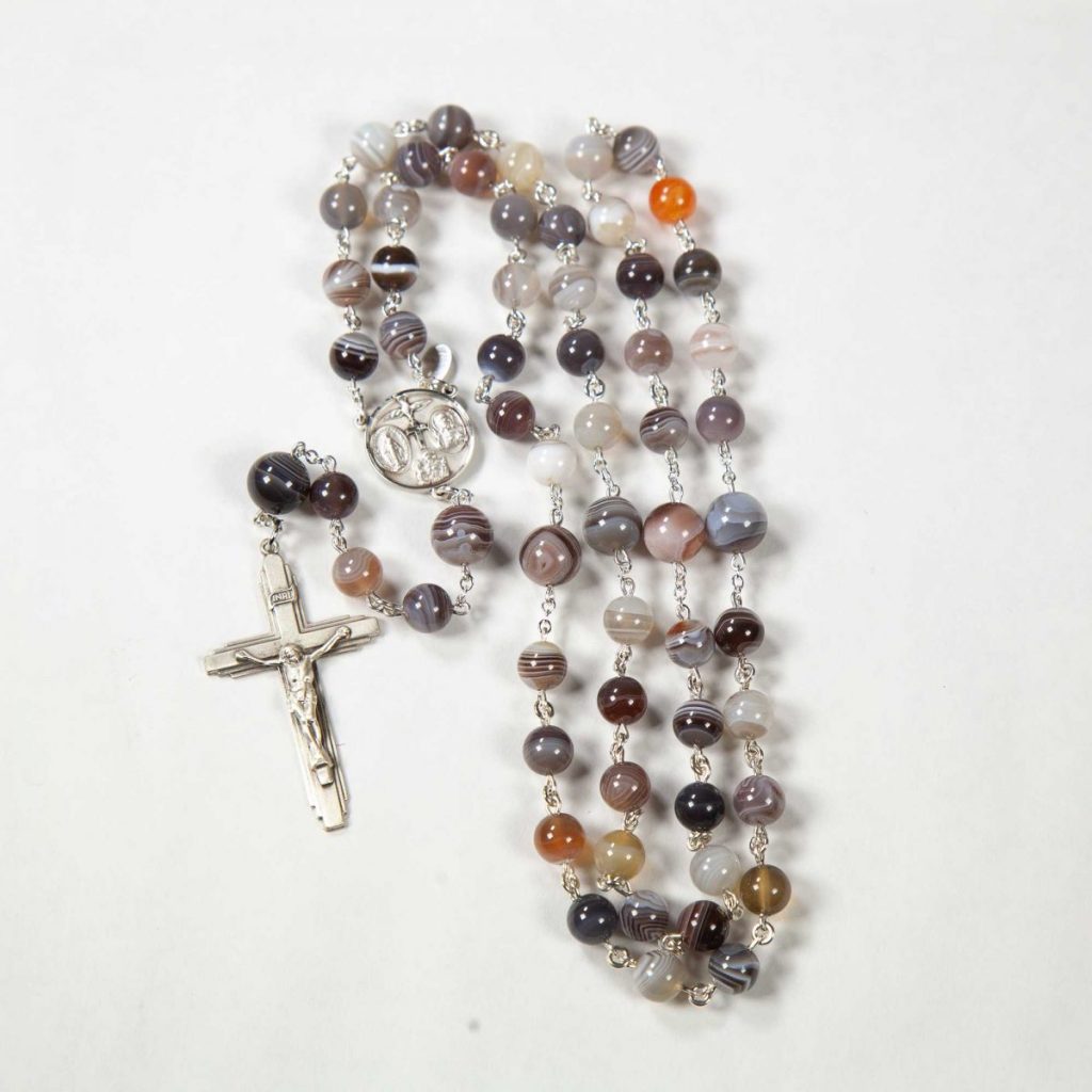 Botswana Agate Catholic Men's Rosary