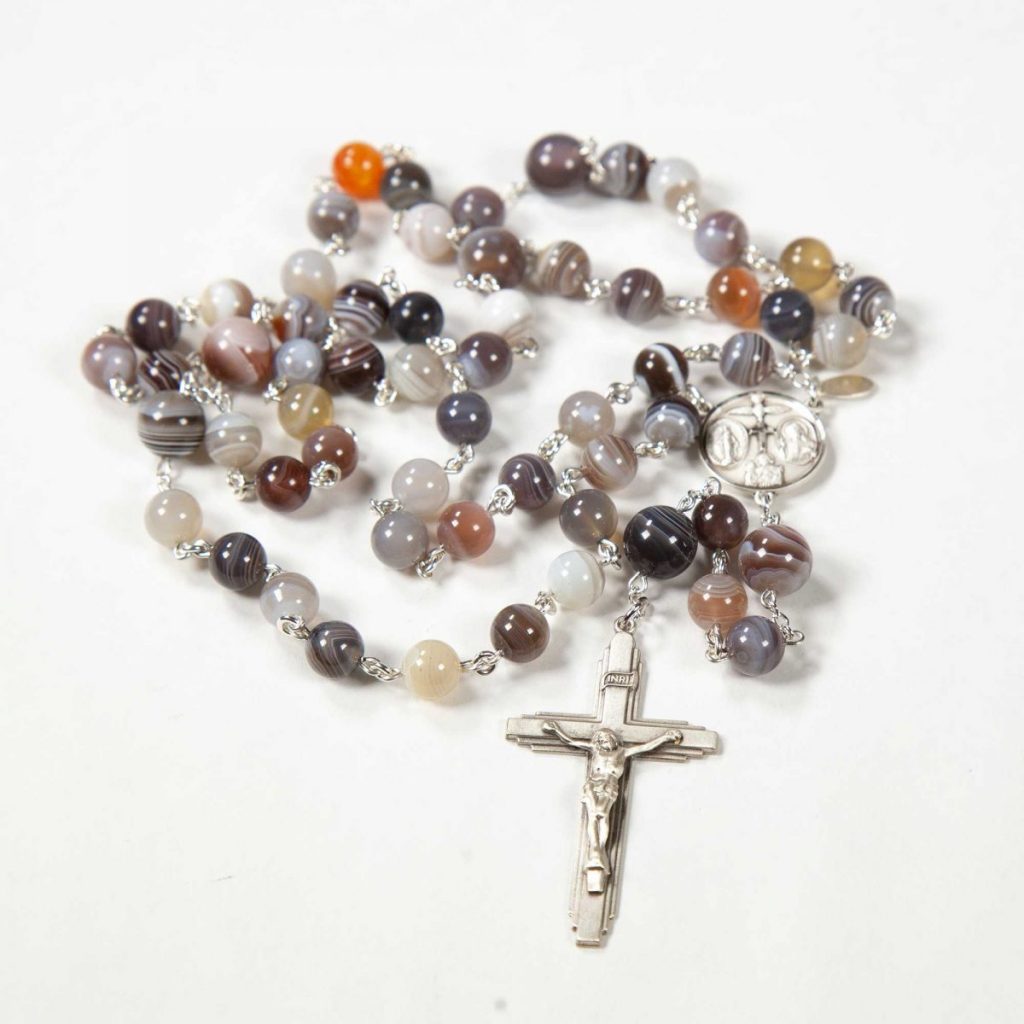 Botswana Agate Catholic Men's Rosary