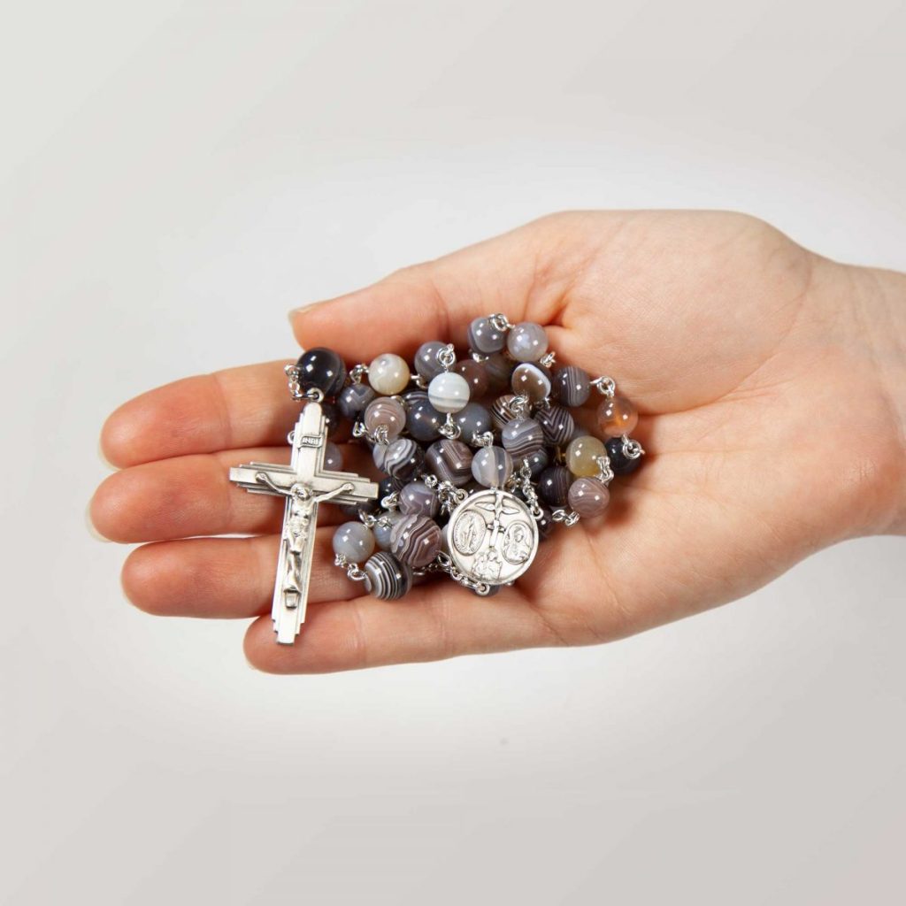 Botswana Agate Catholic Men's Rosary