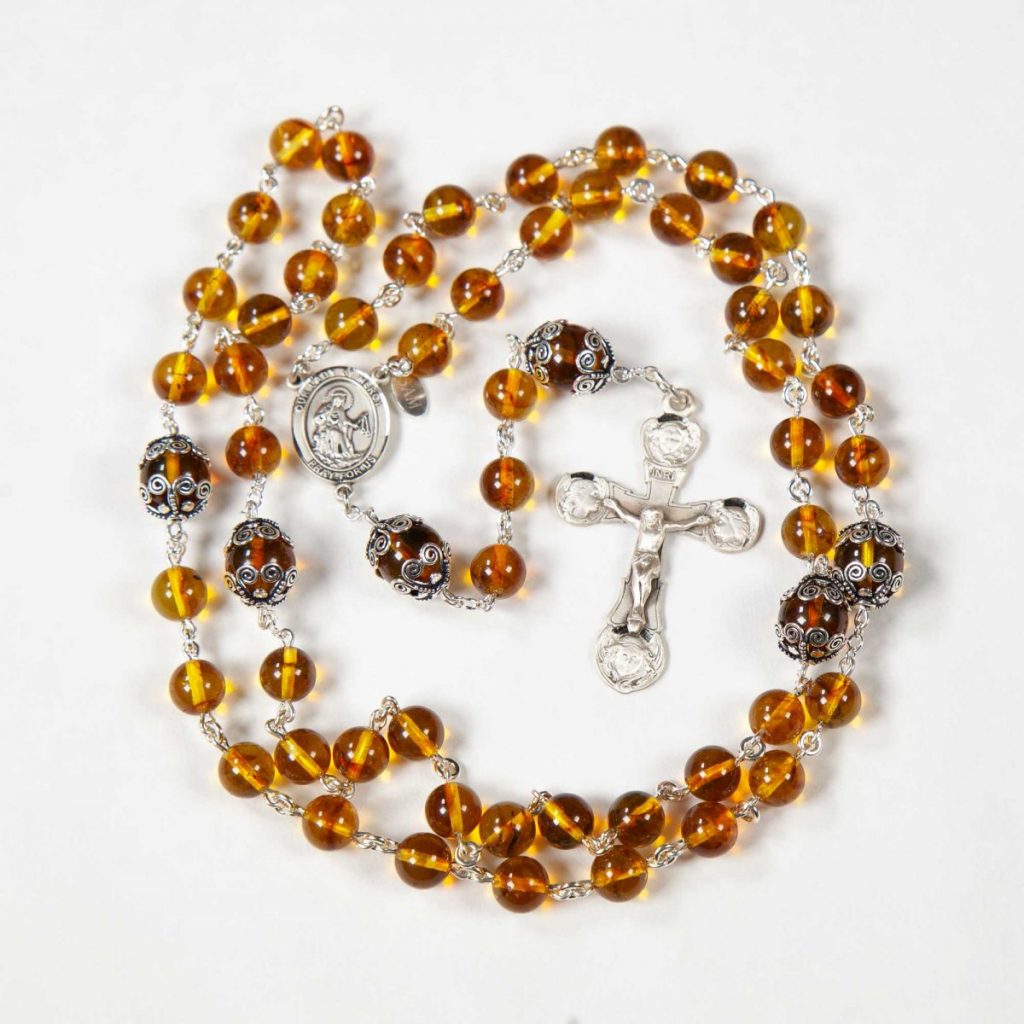 Golden Amber Catholic Women's Rosary