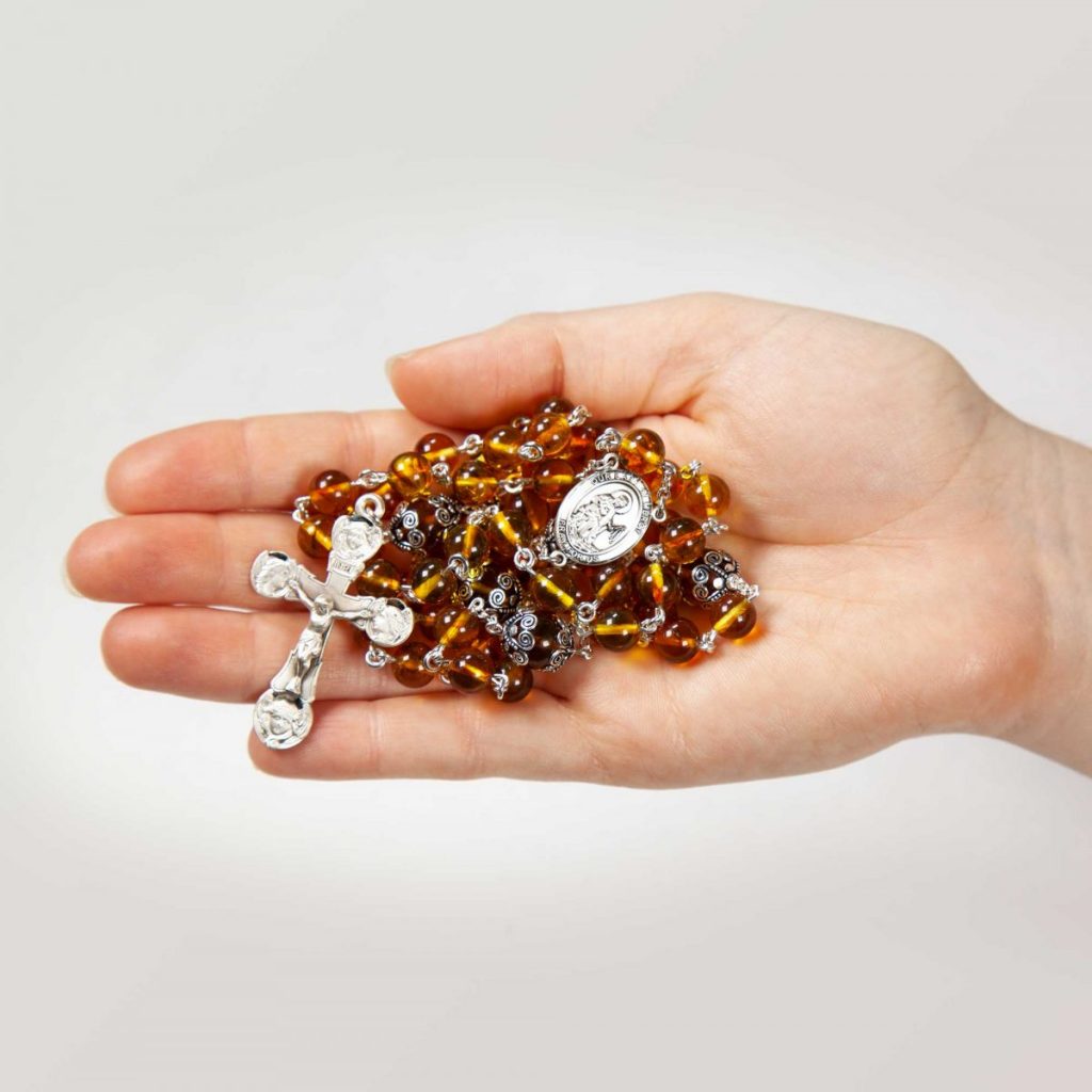 Golden Amber Catholic Women's Rosary