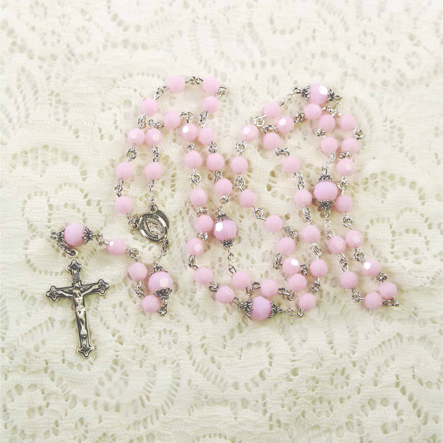 First Communion Pink Frosted Swarovski