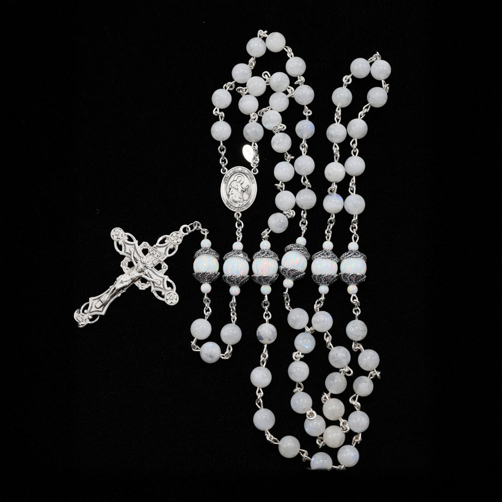 Rainbow Moonstone Opal Rosary