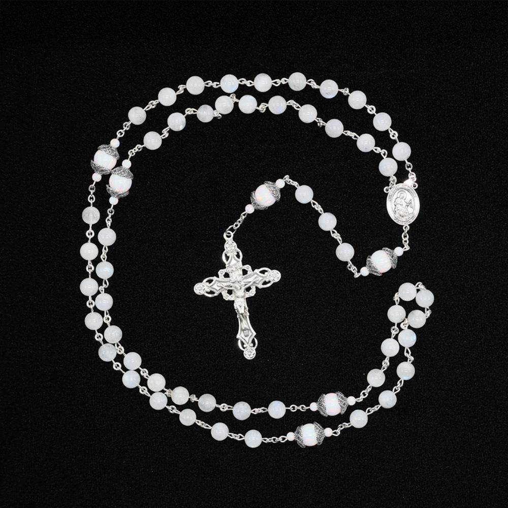 Rainbow Moonstone Opal Rosary