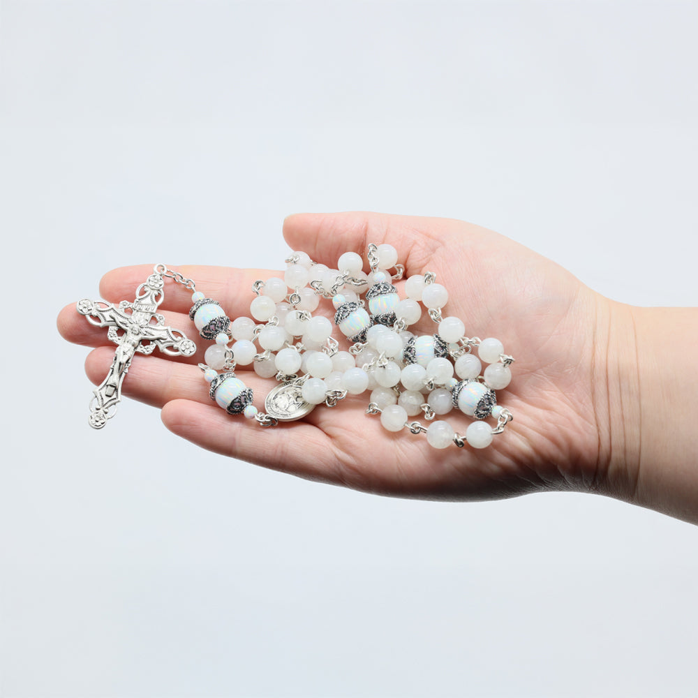 Rainbow Moonstone Opal Rosary