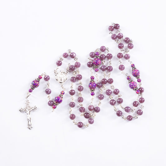 Lepidolite & Opal Rosary
