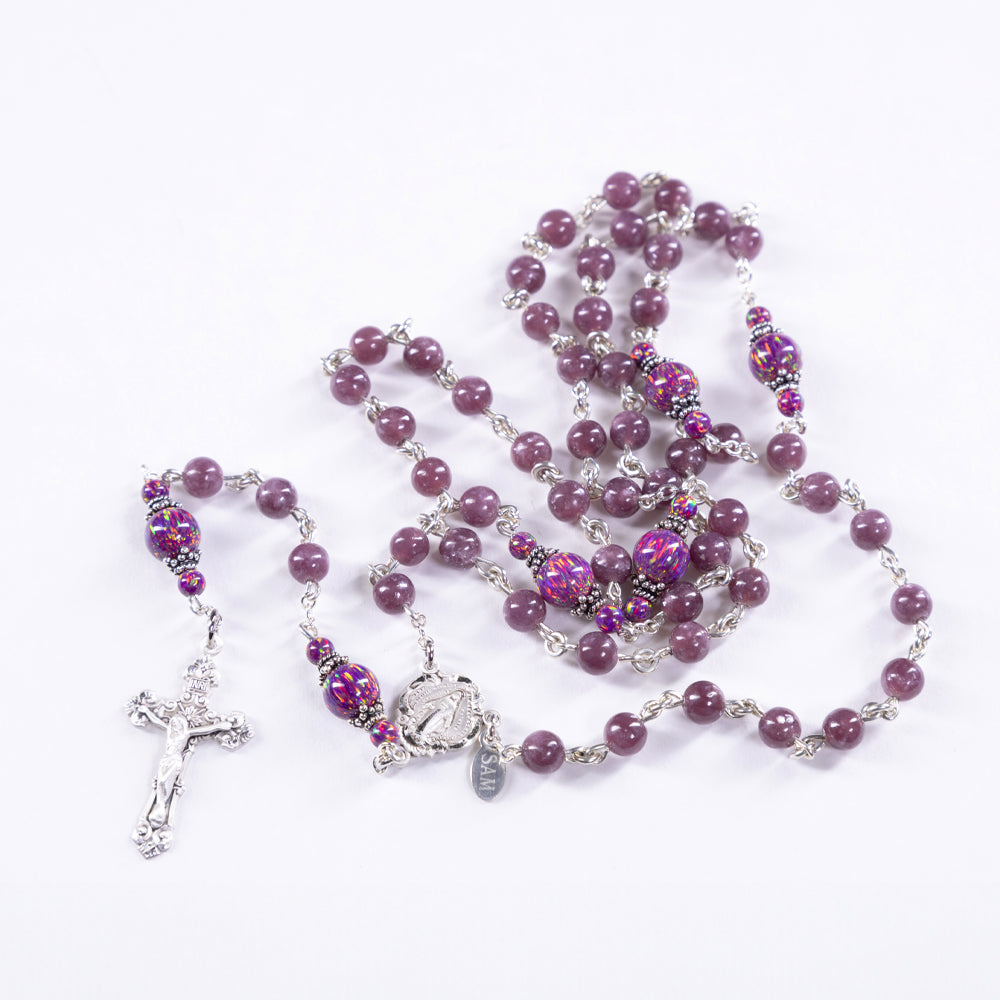 Lepidolite & Opal Rosary
